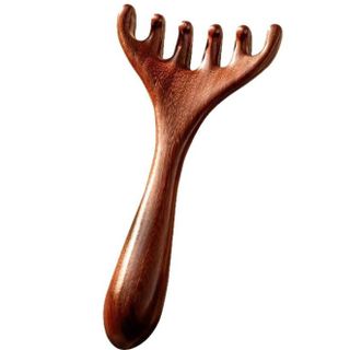 Lược massage đầu hình gạc hươu đàn hương kèm cào nhỏ dùng để cạo kinh lạc đầu, chăm sóc sức khỏe vai và cổ L1933