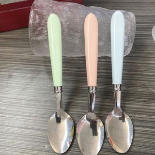 Thìa ăn cơm cán dày màu macaron dành cho học sinh và trẻ em, thìa ăn nhân viên văn phòng L1921