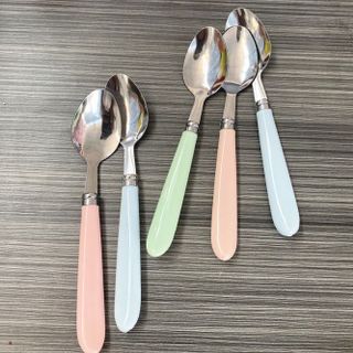 Thìa ăn cơm cán dày màu macaron dành cho học sinh và trẻ em, thìa ăn nhân viên văn phòng L1921