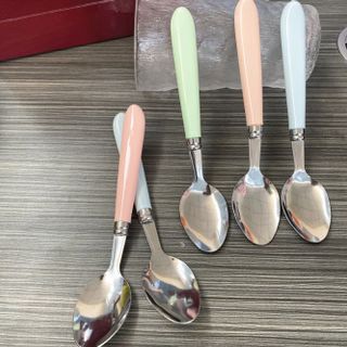 Thìa ăn cơm cán dày màu macaron dành cho học sinh và trẻ em, thìa ăn nhân viên văn phòng L1921