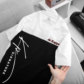 Ao thun co tròn thai moi phoi trên va duoi 2025