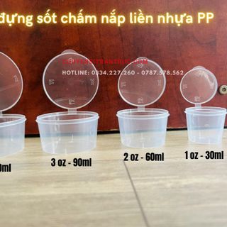 Hủ nhựa đựng sốt nắp liền nhựa pp HT