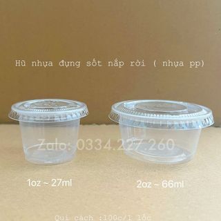 Hũ nhựa đựng Sốt Nắp Rời 1oz/2oz ( Nhựa PP) - HP