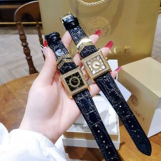 ĐỒNG HỒ NỮ CAO CẤP VERSEC DV25 LIKEAUTH DÂY DA MẶT VUÔNG HOA VĂN ĐÍNH HỘT