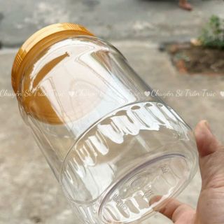 Hũ nhựa T180 -1500ml kèm nắp nhựa vàng đồng