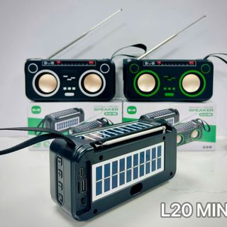 LOA ĐÀI, ĐÈN PIN, NẠP NĂNG LƯỢNG MẶT TRỜI L20 mini