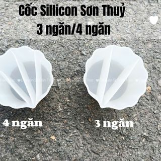 Cốc sillicon đổ rau câu sơn thủy 3 ngăn, 4 ngăn