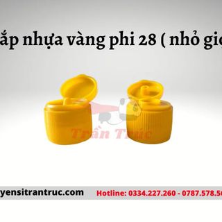 Nắp nhựa vàng phi 28 (nhỏ giọt)