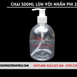 Chai nhựa PET 500ml vòi nhấn
