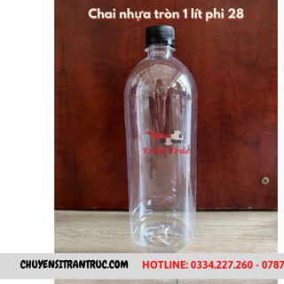 Chai nhựa 1 lít tròn - 37gram