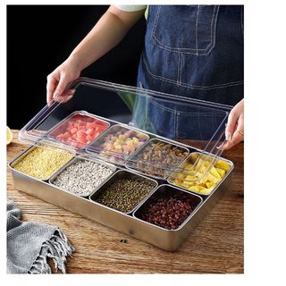Khay đựng topping inox 8 ngăn