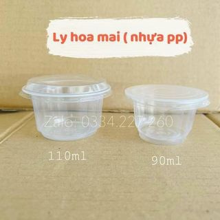 Ly nhựa hoa mai, ly nhựa bông mai 90ml/110ml