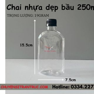 Chai nhựa dẹp vai bầu 250ml