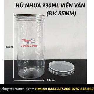 Hũ nhựa 930ml nắp nhôm xé kèm nắp nhựa