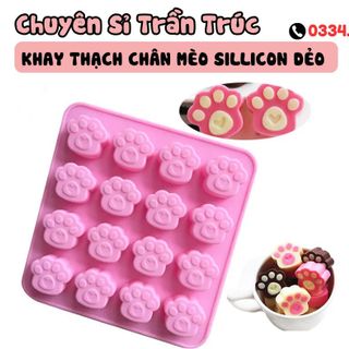 Khuôn silicon 16 chân mèo dễ thương làm thạch rau câu