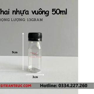 Chai nhựa vuông 50ml