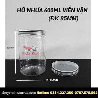 Hũ nhựa 600ml nắp nhôm xé nắp nhựa