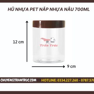 Hũ Nhựa Pet Nắp Nhựa 700ml (Nâu, Đen, Trắng)