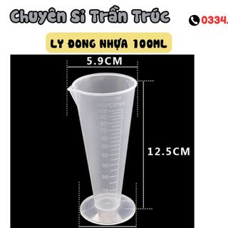 Ly đong nhựa 100ml có chia vạch đo lường