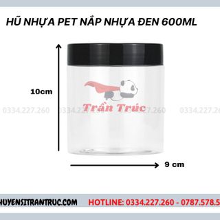 Hũ Nhựa Nắp Nhựa 600ml (nâu, đen trắng)
