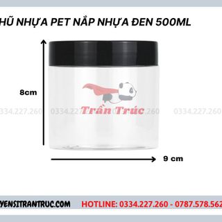 Hũ nhựa nắp nhựa 500ml (nâu, đen, trắng)