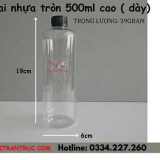 Chai tròn cao 500ml dày