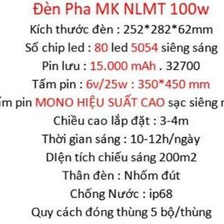 ĐÈN PHA MẮT NGỌC NLMT 100W TT-DKMK100