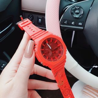 SALE NHANH ĐỒNG HỒ ĐIỆN TỬ CAO CẤP KASIO DÂY ĐỎ MẶT BO GÓC FULLBOX