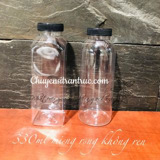 Chai Nhựa PET Tròn 330ml Miệng Rộng Không Ren