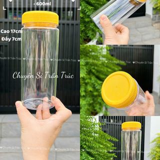 Hũ nhựa tròn nắp vàng cs500- 600ml
