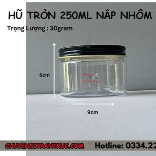 Hũ Nhựa PET Nắp Nhôm 250ml