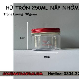 Hũ Nhựa PET Nắp Nhôm 250ml