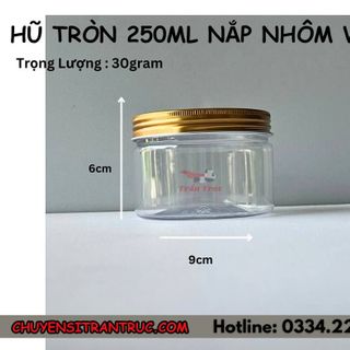 Hũ Nhựa PET Nắp Nhôm 250ml