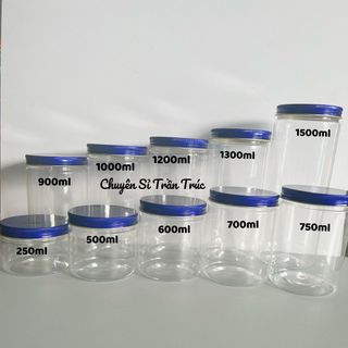 Hũ Nhựa PET Nắp Nhôm Xanh Dương