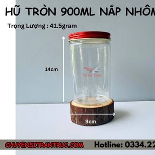 Hũ Nhựa PET Nắp Nhôm 900ml