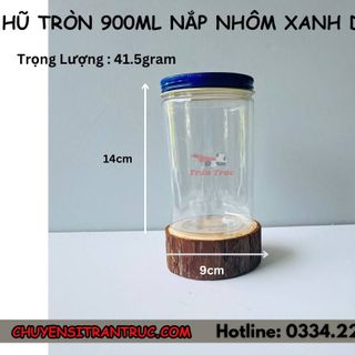 Hũ Nhựa PET Nắp Nhôm 900ml