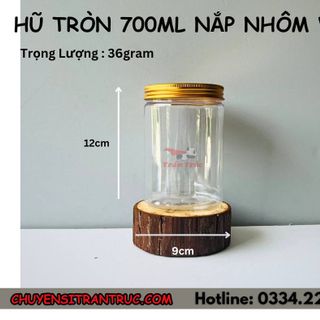 Hũ Nhựa PET Nắp Nhôm 700ml