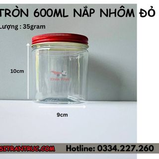 Hũ Nhựa PET Nắp Nhôm 600ml