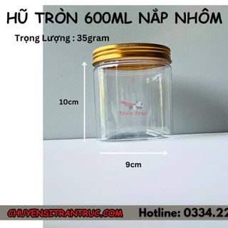 Hũ Nhựa PET Nắp Nhôm 600ml