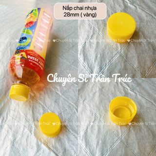 Nắp chai nhựa Boncha màu vàng 28mm