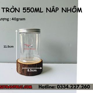Hũ Nhựa PET Nắp Nhôm 550ml