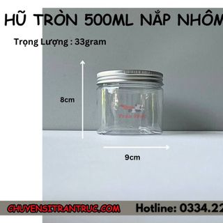 Hũ Nhựa PET Nắp Nhôm 500ml
