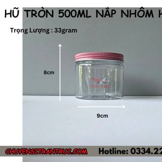 Hũ Nhựa PET Nắp Nhôm 500ml