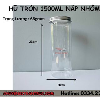 Hũ Nhựa PET Nắp Nhôm 1500ml