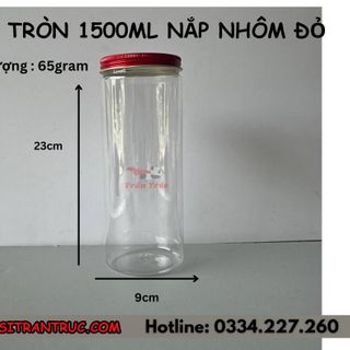 Hũ Nhựa PET Nắp Nhôm 1500ml