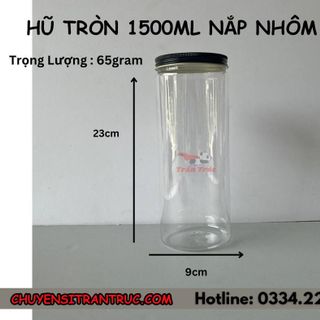 Hũ Nhựa PET Nắp Nhôm 1500ml