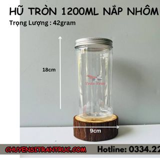 Hũ Nhựa PET Nắp Nhôm 1200ml