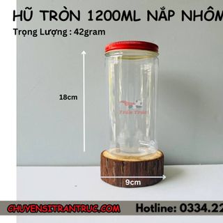 Hũ Nhựa PET Nắp Nhôm 1200ml