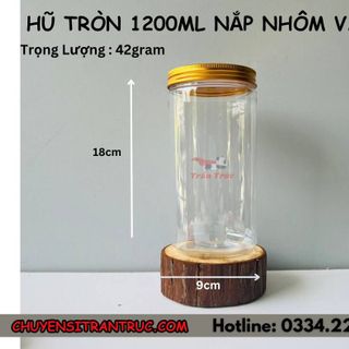 Hũ Nhựa PET Nắp Nhôm 1200ml