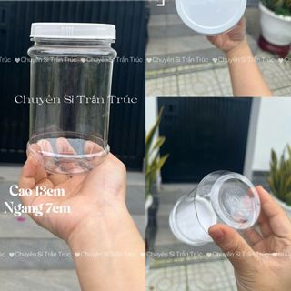 Hũ nhựa tròn 300gram nắp trắng đựng ruốc